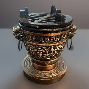 VTG New Sang Kung Lucky Star Dragon Hibachi Copper Stove Taiwan - Really NICE!!